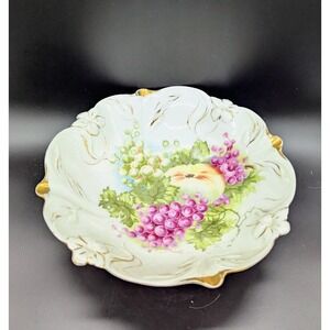 Antique Art Nouveau PS Germany Fruit Centerpiece Bowl Transferware 10"